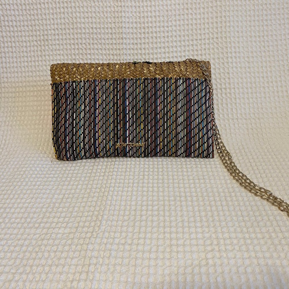 Betsey Johnson straw clutch